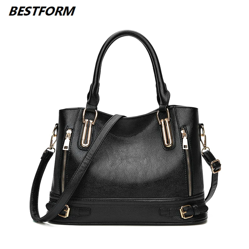 

BESTFORM Casual Bag Women's Luxury Leather Women Handbags Crossbody Shoulder Ladies Messenger Bag Fashion Large Capacity Handbag