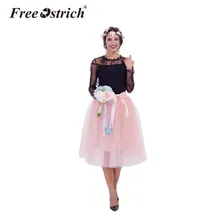 Страусиная плиссированная бальная юбка, свадебная юбка, Женская Тюлевая юбка, банты на стулья, однотонная летняя Юбка-миди до колена с бантом Oct2332