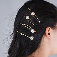 Модная элегантная женская Золотая заколка для волос с жемчугом заколка для укладки волос#0322 BB