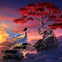 Женщины по мангровам на облаках DIY живопись по номерам пигмент кисть Искусство Ручная роспись креативная Цифровая живопись маслом