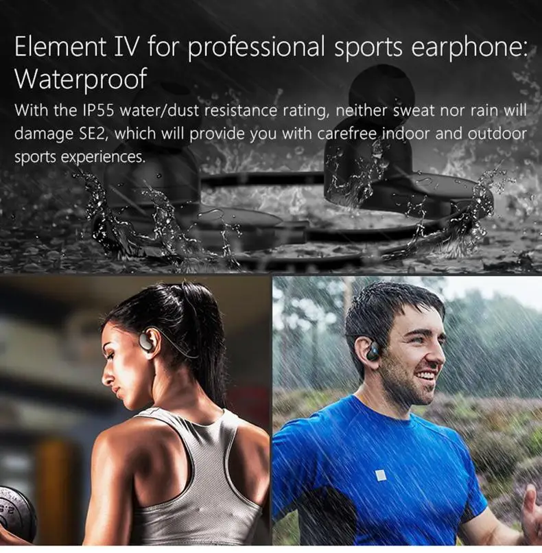 JAKCOM SE2 Wireless professional sports Bluetooth Earphone IP55 waterproof stereo earphone With MIC for Andrion IOS Mobile Phone5