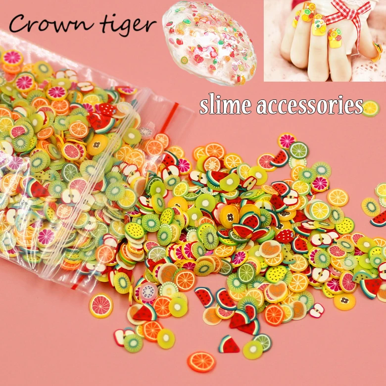 

slime filler 1000pcs Fruit slices Filler For Nails Art Tips Slime Fruit For Kids Lizun DIY slime Accessories Supplies Decoration