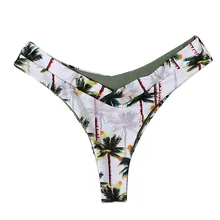 Бикини сексуальные женские трусики бикини с кокосовым принтом Мягкий купальный костюм Пляжная одежда женский купальник Женские брюки Z0515