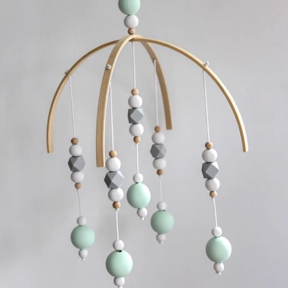 

Wall Hanging Hallways DIY Bed Bell Photography Props Wooden Beads Wind Chimes Home Decoration Kids Children Room Art Nordic Gift