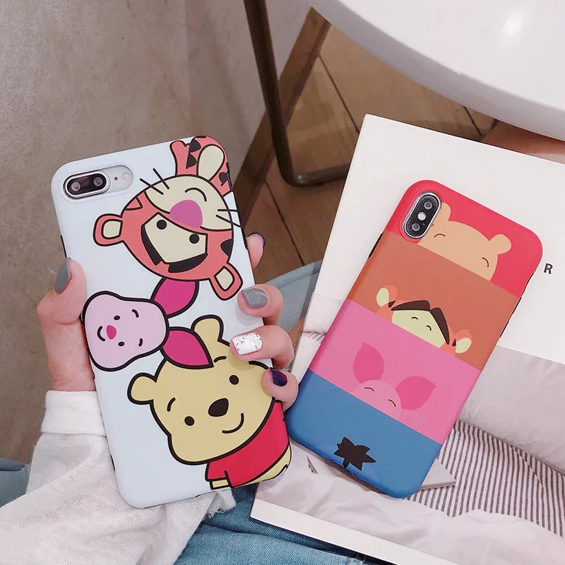 

Cute Cartoon Winnie the Pooh phone case for coque iphone 8 plus 7 6s plus Kawaii bear silicone case for iphone cover X XS Fundas
