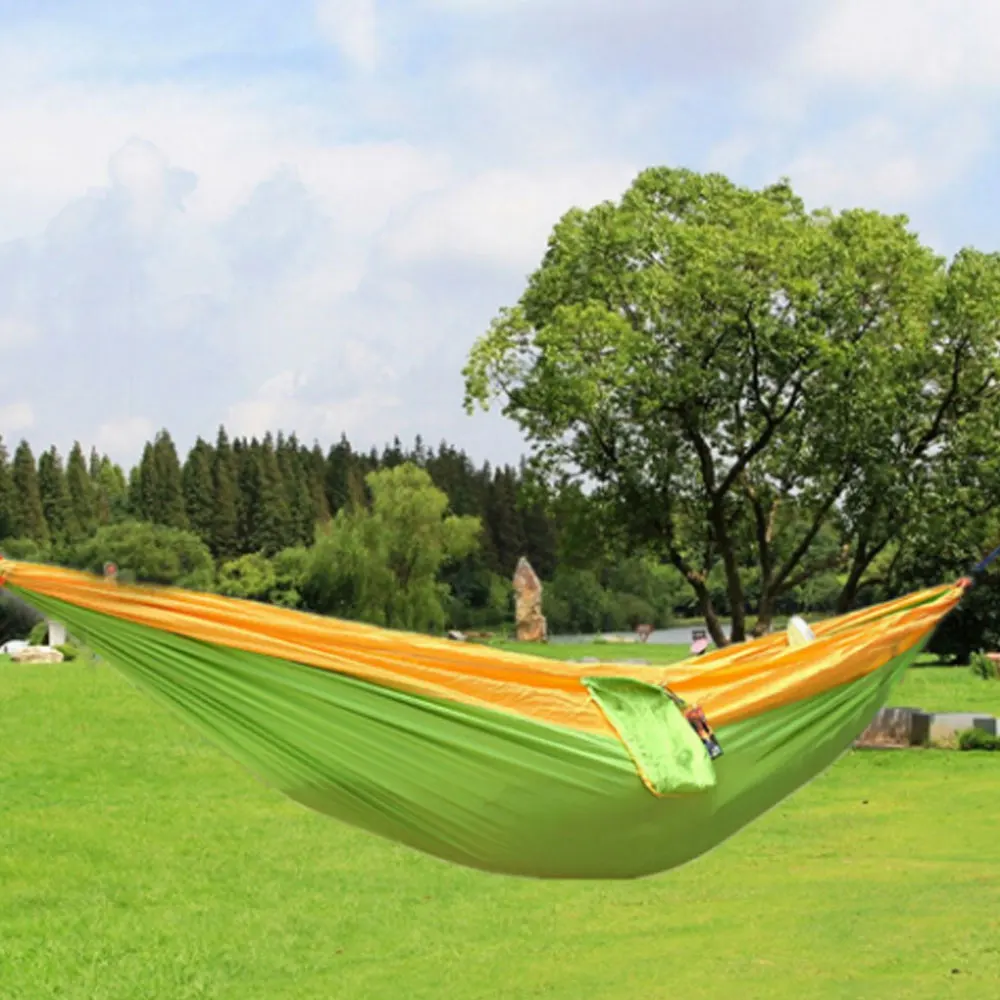 

Camping leisure swing chair One Person Hammock Furniture Color Garden Nylon Fabric Hammock With Strong Rope Outdoor Seating