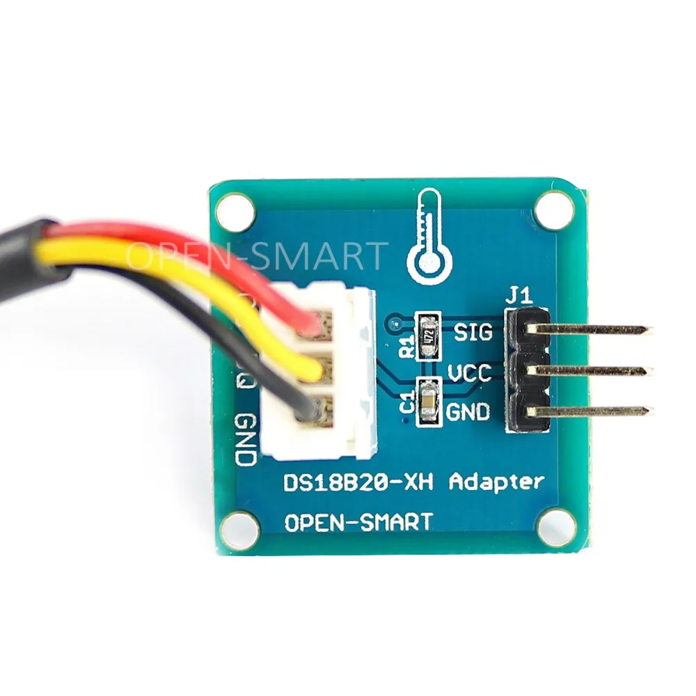 Водонепроницаемый DS18B20 датчик температуры(100 см)+ DS18B20 модуль адаптера с XH2.54-3P для Arduino