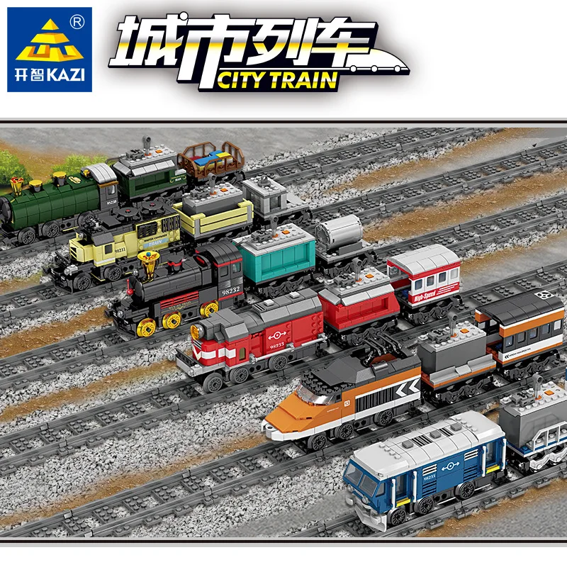 

KAZI 98230 Technic Battery Powered Electric Train City Rail Creator Building Blocks Bricks Sets Toys Compatible With Legoings