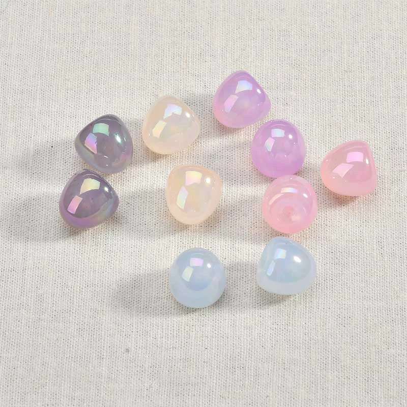 

DIY handmade ornament accessories, jelly, half hole, leather, cherry and Pearl Bead ornament material 10 pieces