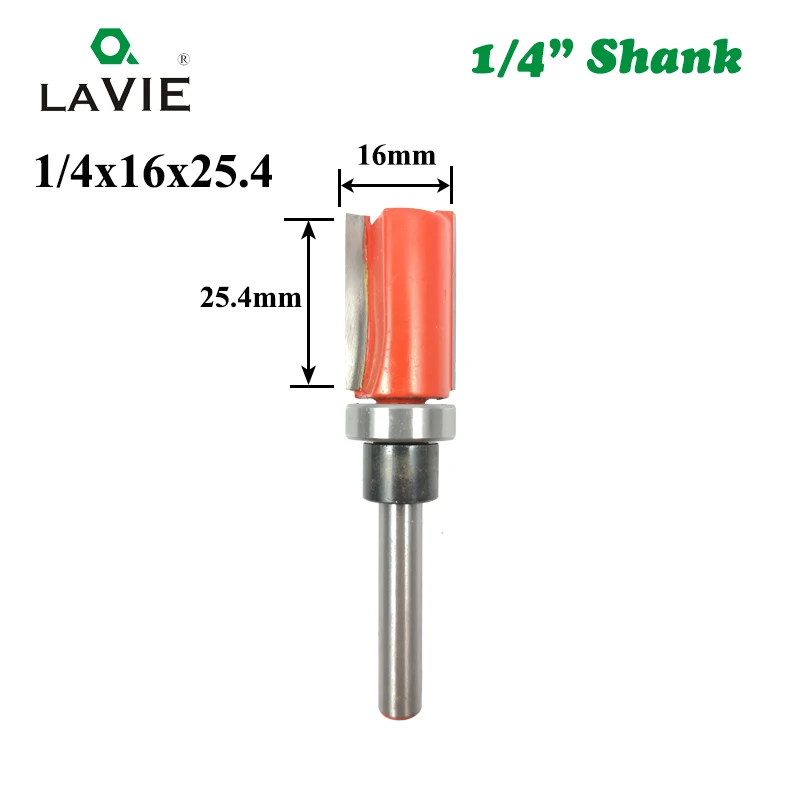 LAVIE 1 шт. 1/" хвостовик с узором бит флеш-триммера бит прямой бит с подшипниковой петлей долбежный фреза для деревообработки резак MC01043