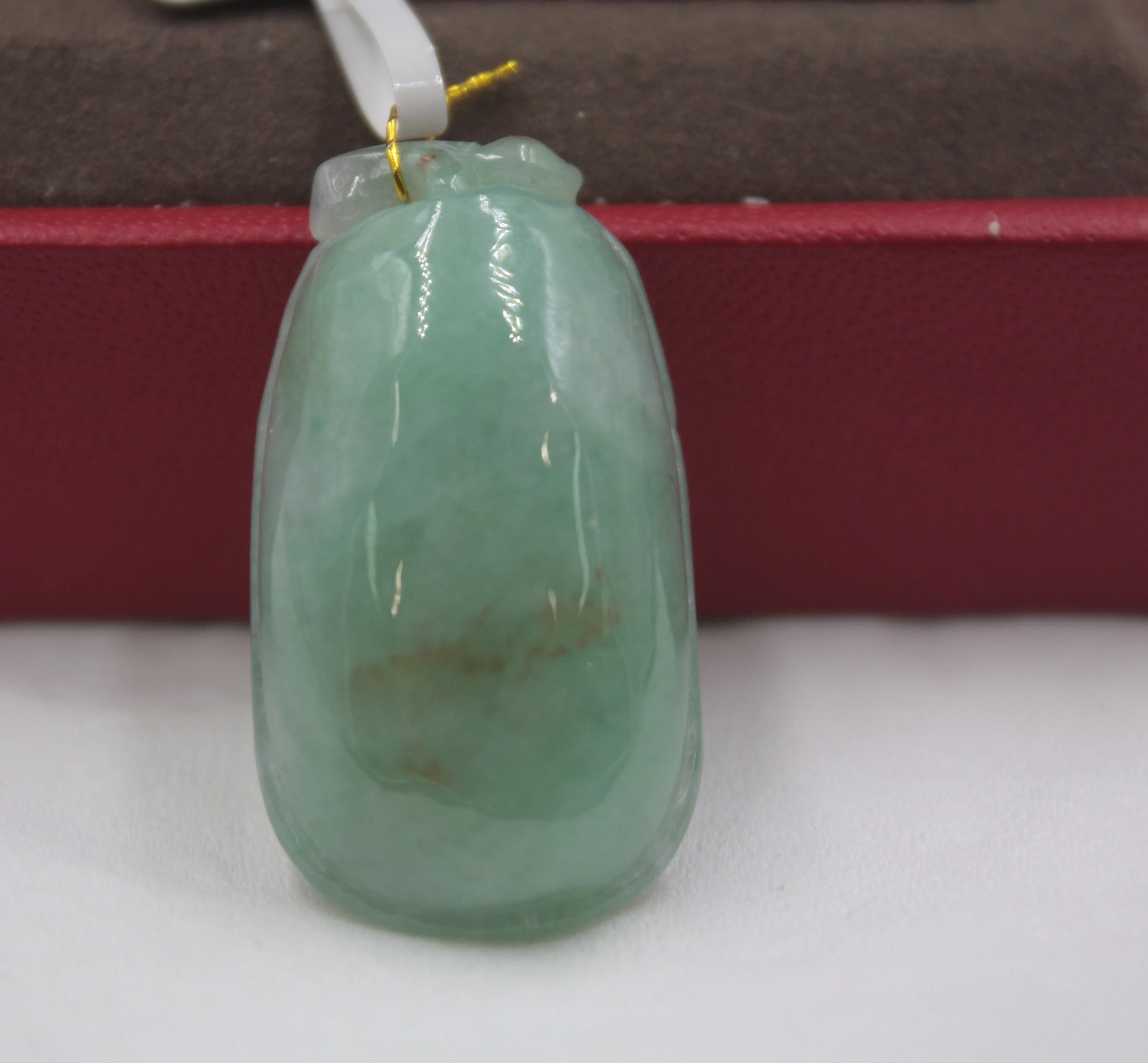 

Natural Jadeite Real A Grade Pendant Jade Women Man's Green Charm Melon Luck 32*17*11mm
