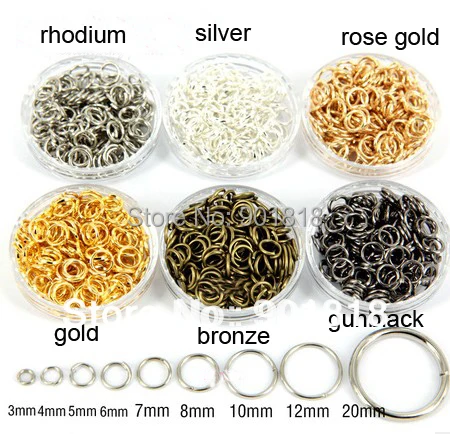 3mm 200pcs/bag Rhodium Plating metal colored Jump Rings link Loop ...