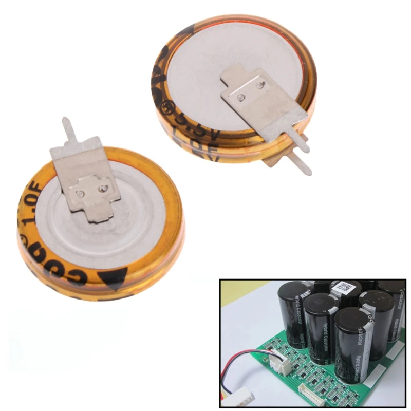 

2Pcs Universal 5.5 V 1.0F Super Capacitor V-Type Button Smart 5mm Capacitance S08 Drop ship