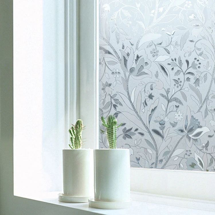 Decorative And Privacy Window Film Stained Gl Frosted Whole Tulip Flower Static Cling Decorative Privacy Etched Gl Window Film Vinyl Vinilos Decorativos 45x1000cm