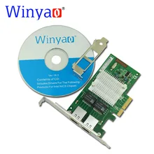 Winyao WY580-T2 PCI-E X4 10/100/1000 Мбит/с двойной Порты и разъёмы Gigabit Ethernet сетевой Интерфейс карты 2* RJ45 Совместимость I340-T2 82580