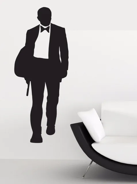 james bond daniel craig 007 movie film silhouette wall art sticker decal removable vinyl room decoration