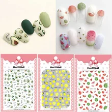 1 шт Лето Фрукты 3D наклейки для ногтей лимон/авокадо/клубника узор Шарм DIY Дизайн украшения Маникюрный Инструмент Новинка