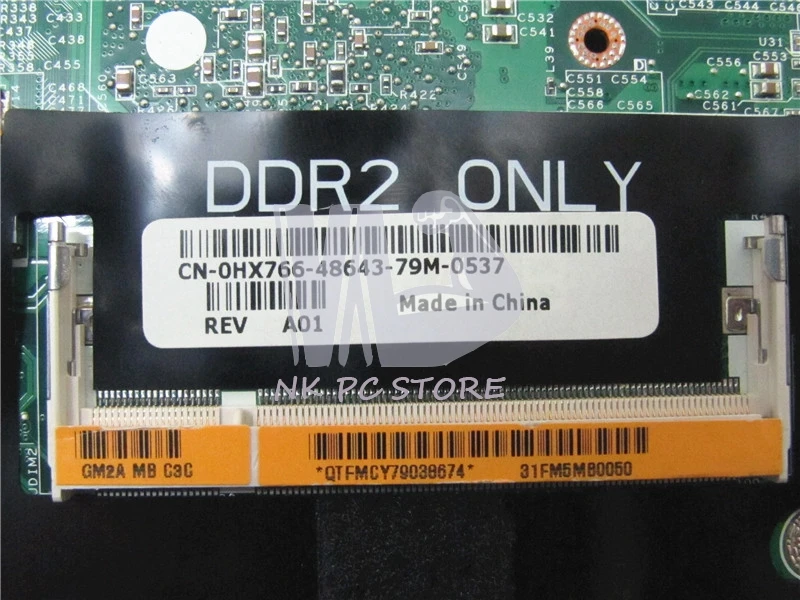 Cn-0hx766 0hx766 основная плата для Dell Vostro 1700 Материнская плата ноутбука 965PM DDR2 Процессор