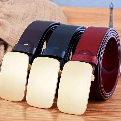 solid brass buckle belts for men mens belt full grain 100 genuine leather free shipment 2017