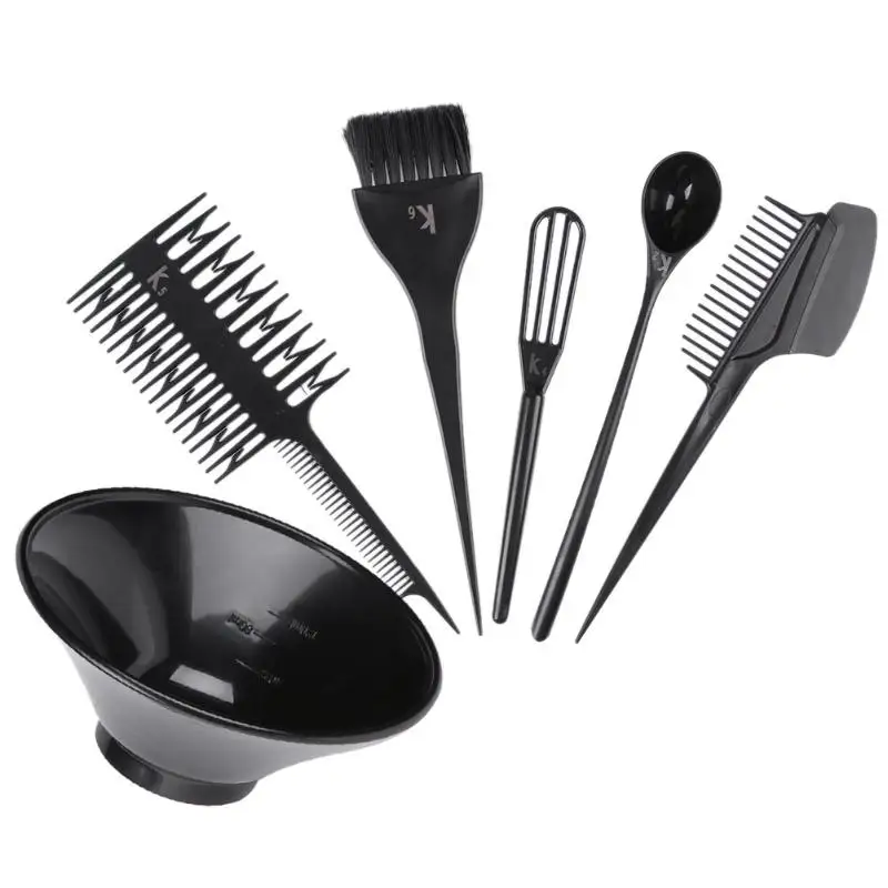 6pcs Hair Color Tools Hairdressing Brushes Bowl Comb Salon Hair Color