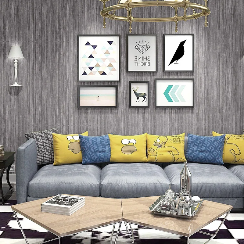 Modern Gray Solid Waterproof PVC Wallpape Living Room Bedroom Fabric Back Vinyl Wallpapers Home decoration PVC wall covering Modern Gray Solid Waterproof PVC Wallpape Living Room Bedroom Fabric Back Vinyl Wallpapers Home decoration PVC wall covering