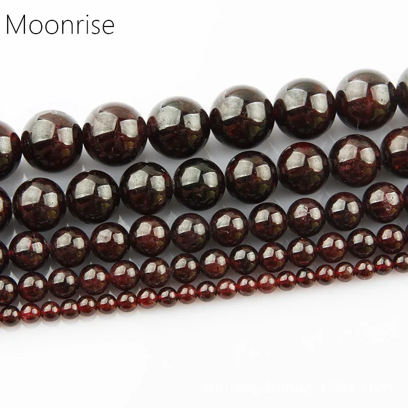 

Dark Red Garnet Stone Natural Stone Beads Round Loose Beads For Jewelry Bracelet Necklace Making HK033