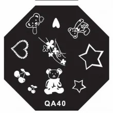 Серия QA нового Octangle ногтей штамп изображения пластины можно повторно использовать шаблон для ногтей панда QA40