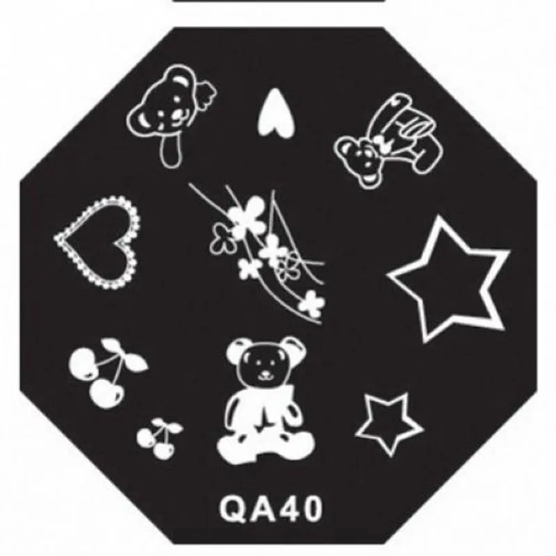 Серия QA новых окклубок ногтей штамп изображение пластины можно повторно