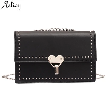 

Aelicy high quality Fashion Fashion Rivet Small Bags Ladies Shoulder Bags Clutch Bag For Women Messenger Bags Leather Handbag