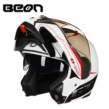 100% Originale BEON Moto casco Flip-Up A Doppia Visiera Caschi Da Corsa Moto Moto velocità di guida casco