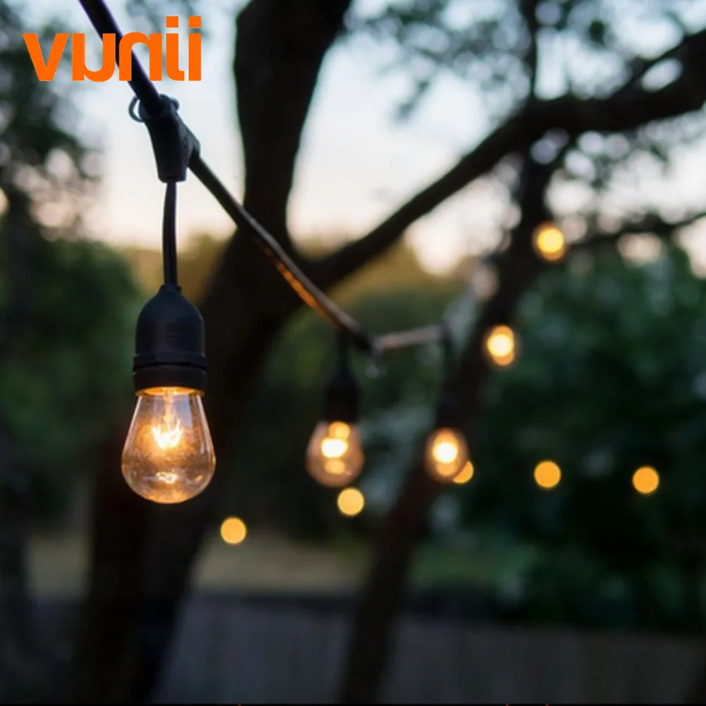 IP65 Wedding Lighting! Globe String Lights with Clear S14 Bulbs UL Listd Commercial Quality