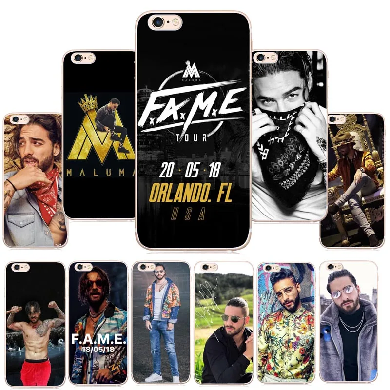 

Bad Bunny Maluma Ozuna POP Hip Hop Rapper Case For iPhone5S SE 6 6SPlus 7 7Plus 8 8Plus X Pupular Singer Maluma Pattern Case