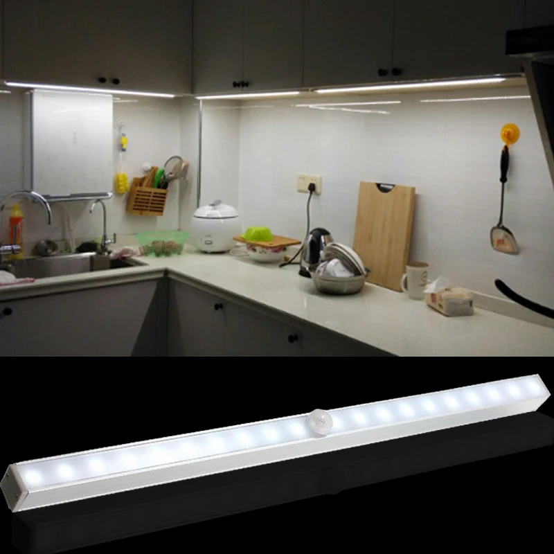 

PIR Sensor 20-LED Tube Cabinet Night Light For Drawer Closet Home Bedroom Lamp*