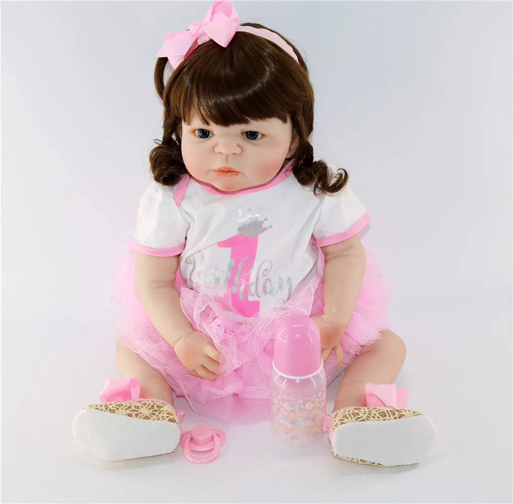 Bebe кукла menina настоящий ребенок Reborn куклы 57 см тело полный Силиконовый Виктории новорожденный девочка принцесса кукла игрушка подарок bonecas