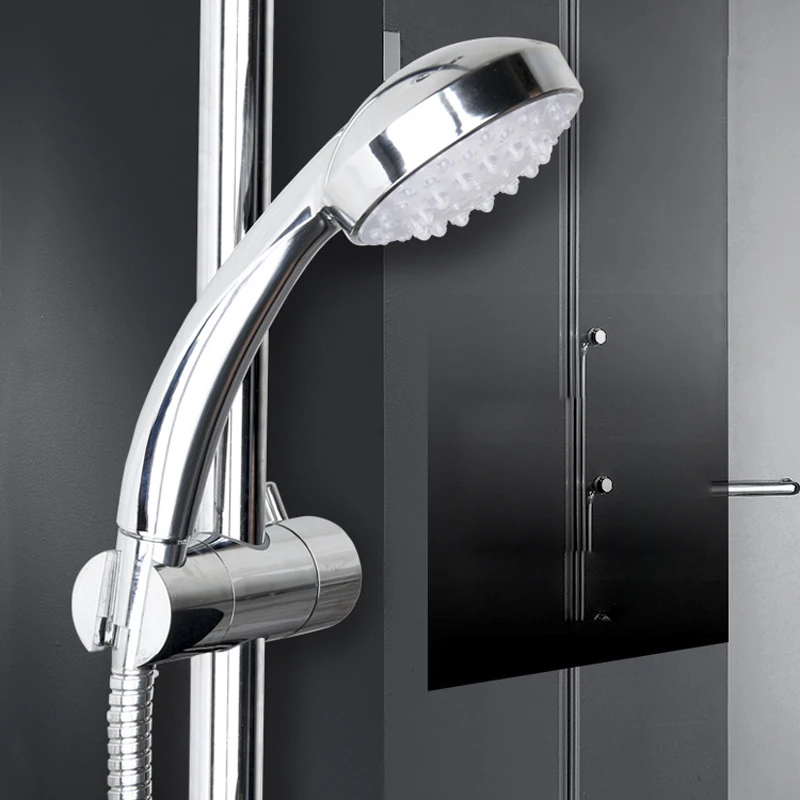 الملونة رومانسية التلقائي ماجيك 7 اللون 5 LED أضواء يناول الأمطار دش رئيس ، المياه حمام الحمام جديد جولة رئيس فريشيب