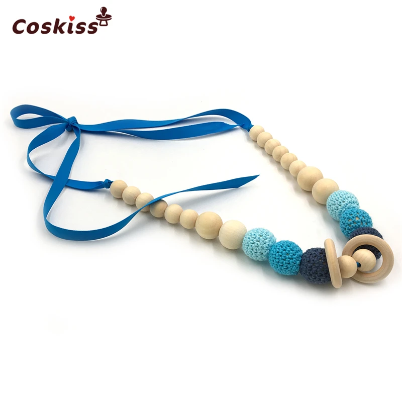Baby Teether Necklace Crochet Bead Safe Teether Necklace With Organic