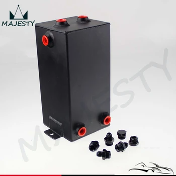 

4 Litre Fuel blast sanding Surge Tank 4L Universal Aluminium Swirl Pot system Oil Tank ++Fitting/Adapter Black