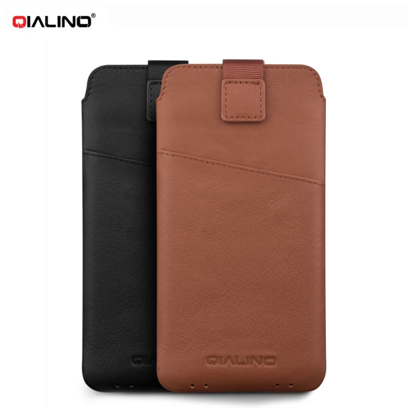 Qialino Universal Bag for Mobile Phone Leather Pouch Quality Case Multi-size Optional Bags | Мобильные телефоны и