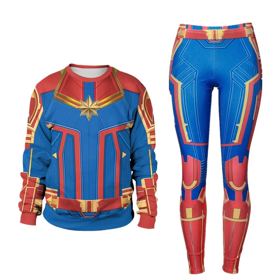 Captain Marvel Carol Danvers Costumes Cosplay Hoodie Top Pants Avengers: Endgame Halloween Women Bodysuit Dress Captain Marvel Carol Danvers Costumes Cosplay Hoodie Top Pants Avengers: Endgame Halloween Women Bodysuit Dress