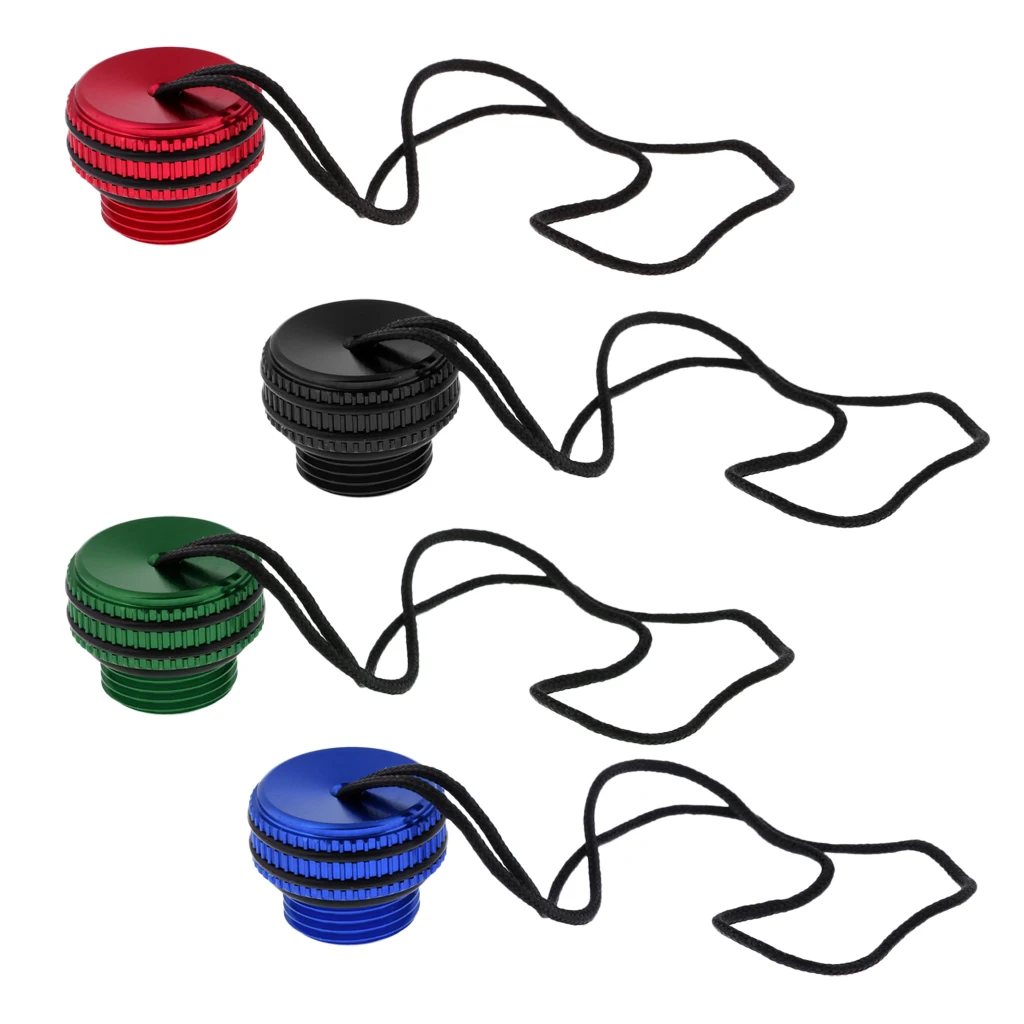 Aluminum Alloy Scuba Diving Dive Tank Valve Threaded Dust Plug  Cover Tank Protection with Attachment Lanyard Accessories