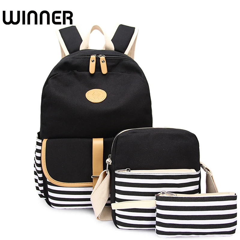 3pcs/set Canvas Fringe Women Backpack Student Book Bag with Purse Laptop Bagpack Lady School Bag for Teenager Girls 2018 new canvas women backpack big girl student book bag high quality ladies school bag for teenager