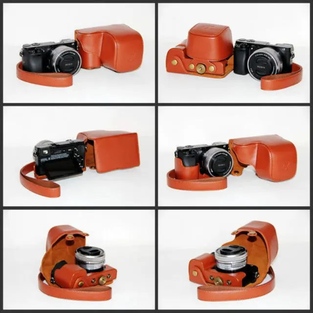 Черный/коричневый/кофе/розовый сумка для камеры кожаный чехол для цифровой камеры sony A6000