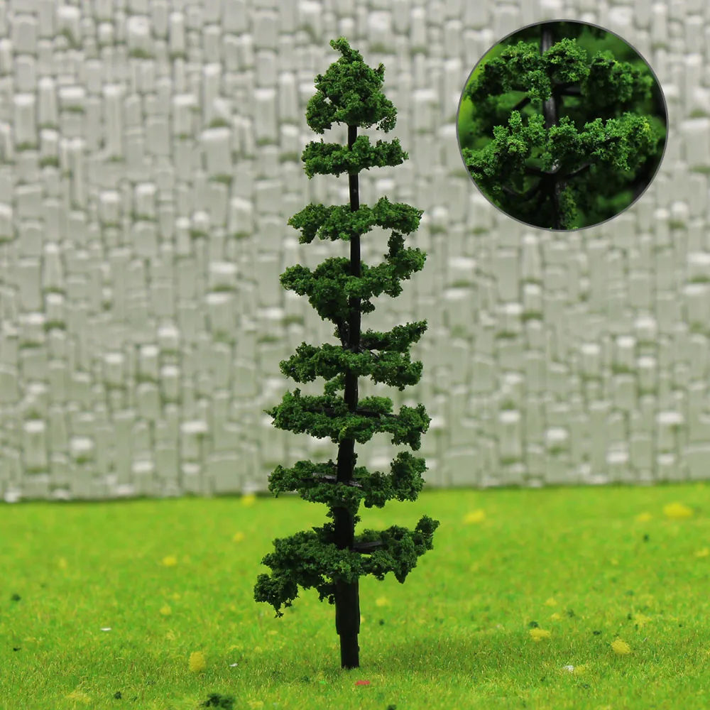 20pcs 9CM Model Railway Pine Miniature Model Plastic Trees For HO Train Railroad Landscape Scenery Layout 4