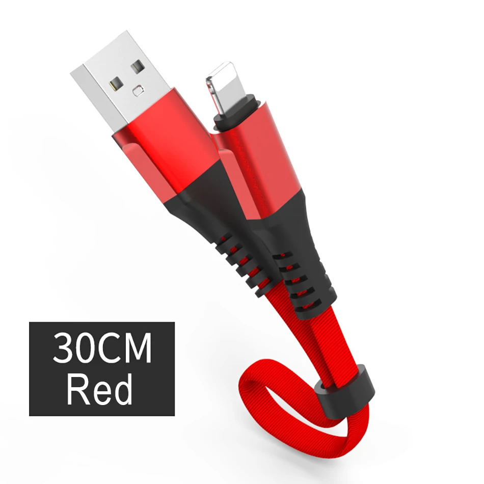 !ACCEZZ USB Charge Data Cable Lighting For iphone XS MAX XR X 8 7 6 6S 5S Plus Charging Cables For iPad Mini Short Charger Line (14)