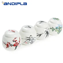 Цзиндэчжэнь синий и белый фарфор чай банок Портативный Путешествия Caddy ладан Косметическая Пудра Контейнер керамический герметичный канистра еда Jar