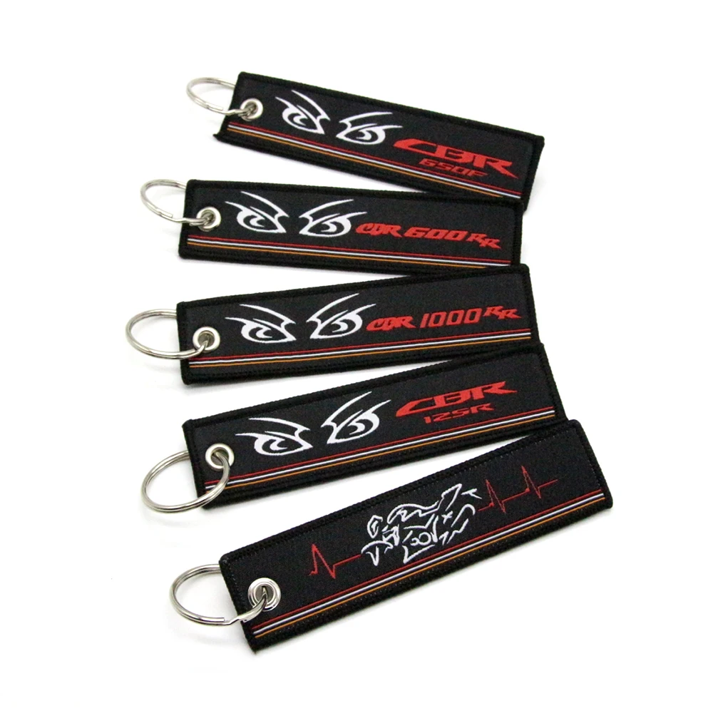 

New Arrival Embroidery Key Holder Chain Collection Keychain for Honda CBR650F CBR 600 1000 RR CBR125RMotorcycle Badge Keyring