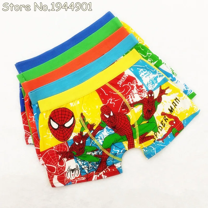 1 Pcs Children's Cotton Underwear Spiderman Boys Underwear Cartoon Boy Boxers Briefs Kids