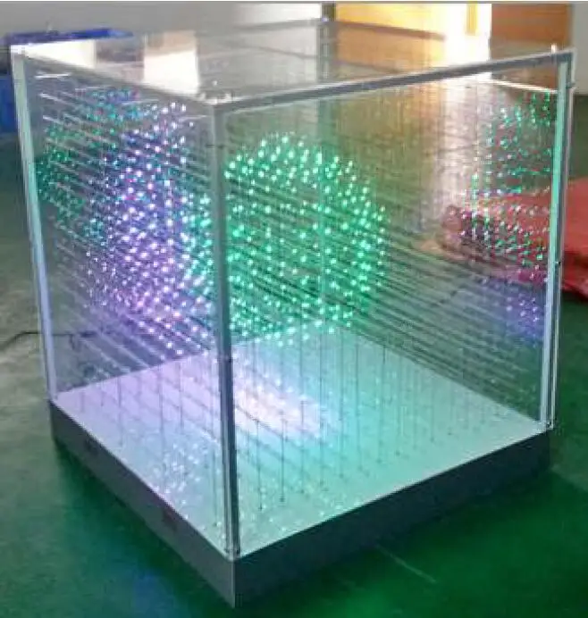 SMD 5 мм 3 в 1 16*16*16 = 4096 Voxel кладка 3D светодиодный светящийся куб дисплей для дискотеки