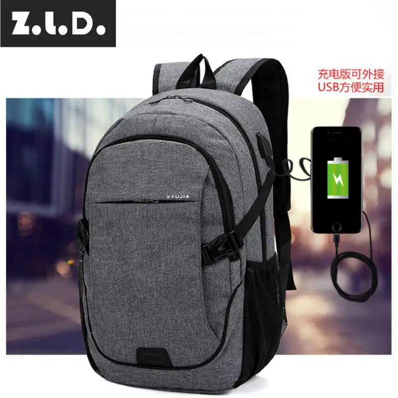 

Z.L.D. 2019 new laptop Backpac men and women canvas shoulder bag USB student backpack leisure travel bag Canvas Travel Backpack