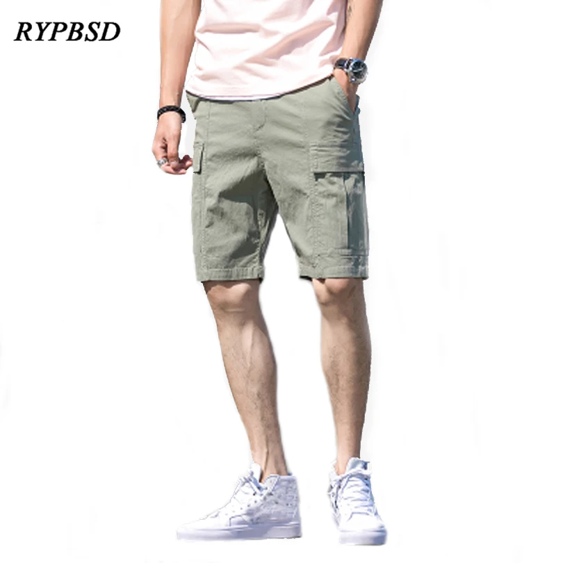 Новые мужские шорты Карго летние модные повседневные Прямые однотонные мужские брюки со многими карманами шорты милитари